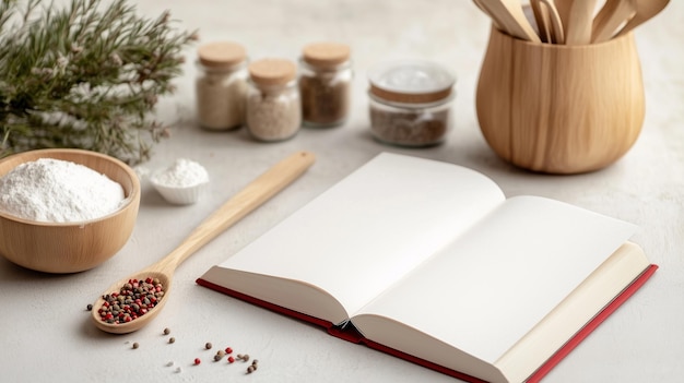 Książka kucharska i przyprawy